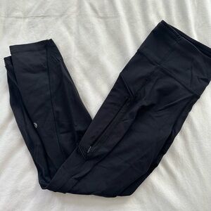 Lululemon Fast and Free High-Rise Tight" 3 Pockets Black Size 6